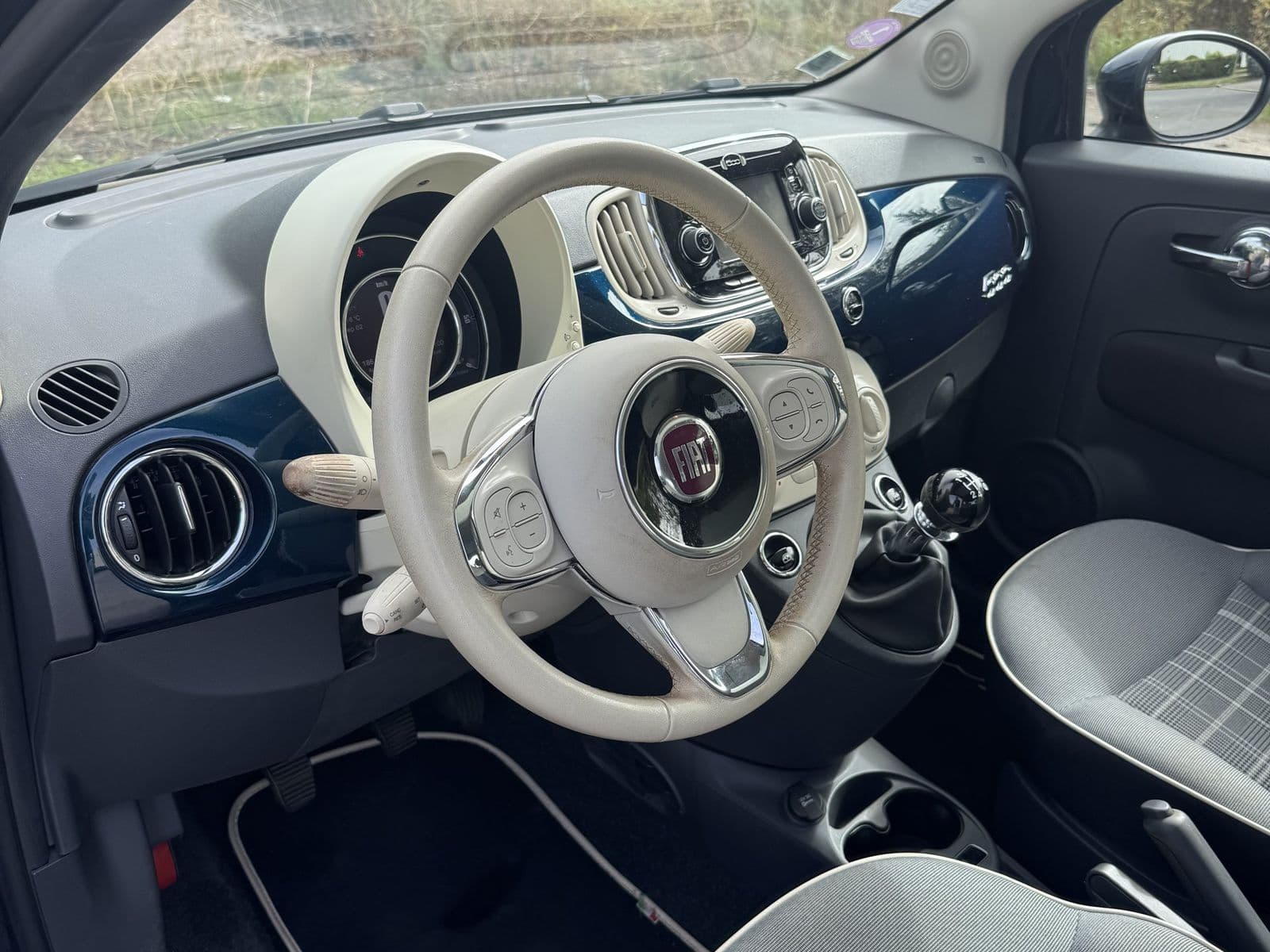 Fiat 500 1.2 8v 69 ch Lounge Bleu